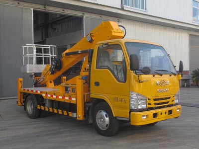 國(guó)六五十鈴藍(lán)牌24米伸縮臂高空作業(yè)車